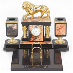 Настольный письменный набор из яшмы и долерита с декором виде льва Manager Organizer варинант исполнения - 1 | Loft Concept в Красноярске