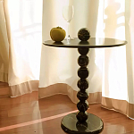 Дизайнерский журнальный стол с основанием в виде черных мраморных бусин Mybimus варинант исполнения - 1 | Loft Concept в Красноярске