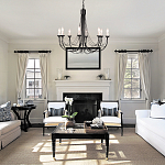 Люстра черного цвета ручной работы с канделябрами и переплетенной проволочной драпировкой Elstead Lighting варинант исполнения - 6 | Loft Concept в Красноярске