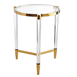 Золотой приставной столик с круглой стеклянной столешницей Weightless Table варинант исполнения - 3 | Loft Concept в Красноярске