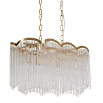 Люстра прямоугольная на цепях с прозрачными трубками и волнистым краем Nembus варинант исполнения - 1 | Loft Concept в Красноярске