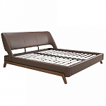 Кровать двуспальная с изголовьем из экокожи шоколадно-коричневого цвета Modern Look варинант исполнения - 2 | Loft Concept в Красноярске