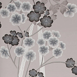 Обои ручная роспись Anemones in Light Dusk colourway on Lilac Hint slub silk варинант исполнения - 1 | Loft Concept в Красноярске