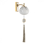 Бра с шарообразным плафоном из белого стекла с подвеской из камня Agatelle варинант исполнения - 1 | Loft Concept в Красноярске