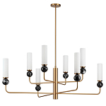 Люстра на штанге с 8-ю цилиндрическими матовыми плафонами и шарами из камня Orb Essence варинант исполнения - 4 | Loft Concept в Красноярске