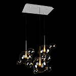 Люстра подвесная 3 лампы с прозрачными стеклянными шарами и золотыми деталями Giopato & Coombes варинант исполнения - 4 | Loft Concept в Красноярске