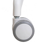 Стул с мягкой синей обивкой из велюра и подъемно-поворотным механизмом на белых колесиках Harper Blue and White варинант исполнения - 7 | Loft Concept в Красноярске