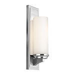 Бра для ванных комнат с белым цилиндрическим плафоном на прямоугольном основании цвета хром Feiss варинант исполнения - 1 | Loft Concept в Красноярске