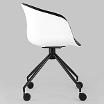 Офисное кресло из пластика с мягким сиденьем Eggshell Black варинант исполнения - 3 | Loft Concept в Красноярске