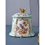 Шкатулка голубого цвета с рисунком и состаренным эффектом Eden Garden варинант исполнения - 4 | Loft Concept в Красноярске