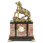Часы настольные из натурального камня с декором в виде коня Horse Stone Clock варинант исполнения - 3 | Loft Concept в Красноярске