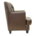 Кресло кожаное c мягкими подлокотниками на 4-х деревянных ножках из массива березы Joseph Armchair brown варинант исполнения - 1 | Loft Concept в Красноярске