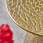 Журнальный столик с конусообразной основой и текстурной поверхностью золотого цвет Ethnic Metal варинант исполнения - 2 | Loft Concept в Красноярске