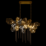 Люстра подвесная с 22-мя гранёными стеклянными плафонами с вертикальными подвесками Gilded Mirage  варинант исполнения - 3 | Loft Concept в Красноярске