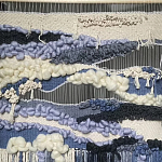 Современное ткачество гобелен в синих оттенках Blue Undine II варинант исполнения - 1 | Loft Concept в Красноярске