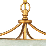 Подвесной светильник с каскадом из стеклянных декоративных элементов на золотом каркасе Shining Sea Glass варинант исполнения - 2 | Loft Concept в Красноярске