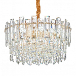 Круглая люстра с хрустальными подвесками на золотистом каркасе Gorgeous Crystal Light варинант исполнения - 4 | Loft Concept в Красноярске
