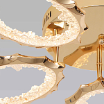 Потолочная люстра с 5-ю светодиодными лампами с золотистым каркасом Ring of Fire варинант исполнения - 3 | Loft Concept в Красноярске