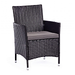 Обеденный комплект из искуственного ротанга Vintara черный варинант исполнения - 7 | Loft Concept в Красноярске