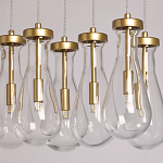 Люстра с 9-ю прозрачными стеклянными плафонами в форме капли Lucid Rain  варинант исполнения - 4 | Loft Concept в Красноярске