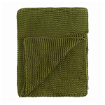 Плед из хлопка жемчужной вязки оливкового цвета Waffle Comfort варинант исполнения - 1 | Loft Concept в Красноярске