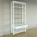 Стеллаж Elsa Dreams White со стеклянными полками и ящиком варинант исполнения - 3 | Loft Concept в Красноярске