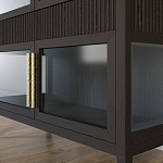 Витрина Primo со стеклянными фасадами и 2 ящиками Темный орех варинант исполнения - 3 | Loft Concept в Красноярске