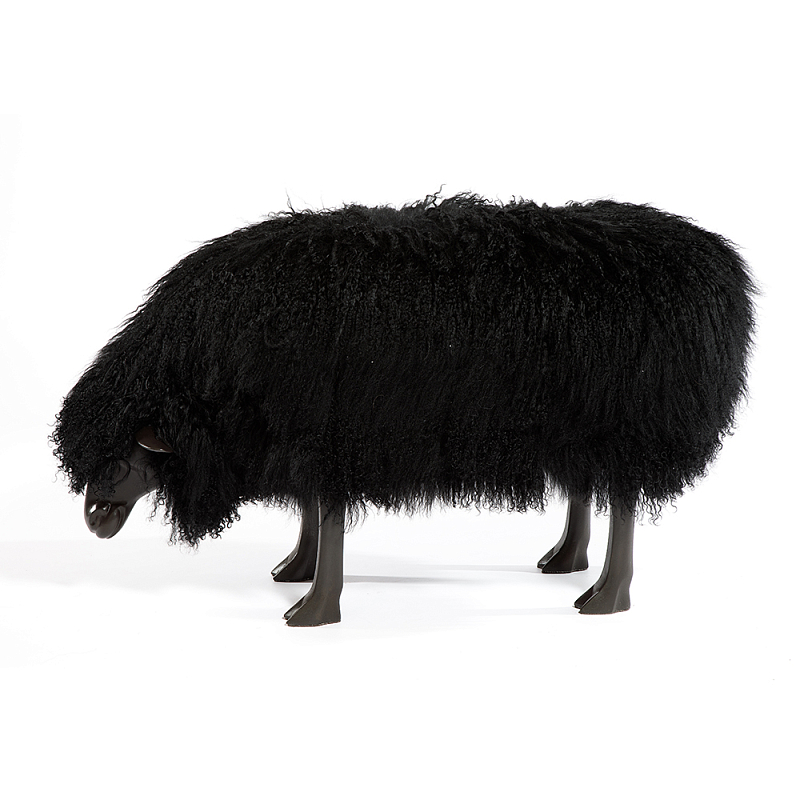 Банкетка Овечка черная Sheep Bench Black head down Черный Графит в Красноярске | Loft Concept 