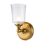 Бра для ванных комнат с прозрачным плафоном из стекла с пузырьками на основании цвета латунь Feiss варинант исполнения - 1 | Loft Concept в Красноярске