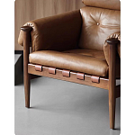 Кресло с деревянным каркасом и обивкой из натуральной кожи Medieval Furniture варинант исполнения - 4 | Loft Concept в Красноярске