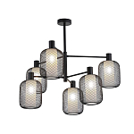 Люстра потолочная с абажурами из металлической сетки Loft Grid Pendant Gold варинант исполнения - 4 | Loft Concept в Красноярске