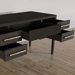 Большой Рабочий стол Primo с 5 выдвижными ящиками Темный орех варинант исполнения - 5 | Loft Concept в Красноярске