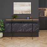 Комод с цветом фасада черный мрамор с деревянной столешницей на металлических ножках HANLEY CONSOLE HITIT BENDIR варинант исполнения - 1 | Loft Concept в Красноярске