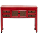 Деревянная консоль в китайском стиле с ящиками и дверцами красная Chinese Console Table варинант исполнения - 1 | Loft Concept в Красноярске