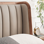 Кровать двуспальная с мягким изголовьем Moon Walnut Bed варинант исполнения - 6 | Loft Concept в Красноярске