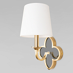 Бра с белым текстильным абажуром и фигурным основанием с зеркальной вставкой Vitorino варинант исполнения - 1 | Loft Concept в Красноярске