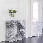 Дизайнерский журнальный стол квадратной формы с круглой нишей Guxawar варинант исполнения - 2 | Loft Concept в Красноярске