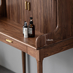 Туалетный стол деревянный с ящиком и зеркалом Moon Walnut Furniture варинант исполнения - 4 | Loft Concept в Красноярске