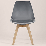 Стул с мягким велюровым сиденьем Arvika Grey варинант исполнения - 3 | Loft Concept в Красноярске