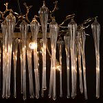 Люстра подвесная прямоугольная с бронзовыми акцентами и прозрачными стеклянными каплями Droplet Chandelier варинант исполнения - 6 | Loft Concept в Красноярске