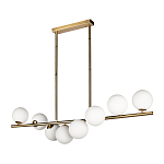 Люстра на штанге с 8-ю белыми шарообразными плафонами Bubble Chandelier варинант исполнения - 2 | Loft Concept в Красноярске