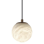 Подвесной светильник с шарообразным плафоном из белого алебастра Cryptocrystalline Stone варинант исполнения - 1 | Loft Concept в Красноярске
