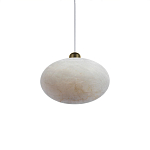 Подвесной светильник с плафоном в виде эллипса из белого алебастра Cryptocrystalline Stone варинант исполнения - 3 | Loft Concept в Красноярске