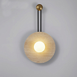 Бра круглое с каменным основанием и плафоном из стекла в форме шара Shaw Marble Lighting варинант исполнения - 4 | Loft Concept в Красноярске