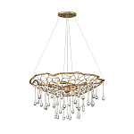 Люстра подвесная золотого цвета с металлическим сетчатым основанием и стеклянными каплевидными подвесками Hinkley варинант исполнения - 2 | Loft Concept в Красноярске