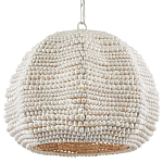 Подвесной светильник в форме купола с декором из круглых деревянных бусин White Wooden Beads Chandelier варинант исполнения - 2 | Loft Concept в Красноярске