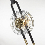 Подвесной светильник черного цвета с прозрачным стеклянным плафоном и золотистой центральной вставкой Virelia  варинант исполнения - 6 | Loft Concept в Красноярске