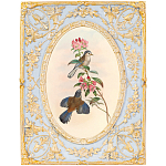 Декоративный постер с изображением птиц в раме с рельефным растительным узором Blooming Birds Poster варинант исполнения - 11 | Loft Concept в Красноярске