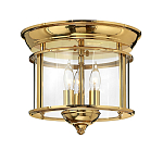 Потолочный светильник в форме фонаря с прозрачным цилиндрическим плафоном и тремя лампами в форме свечей Hinkley варинант исполнения - 5 | Loft Concept в Красноярске