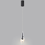 Подвесной светильник с черной металлической основой и рельефным плафоном Glass Pod варинант исполнения - 9 | Loft Concept в Красноярске